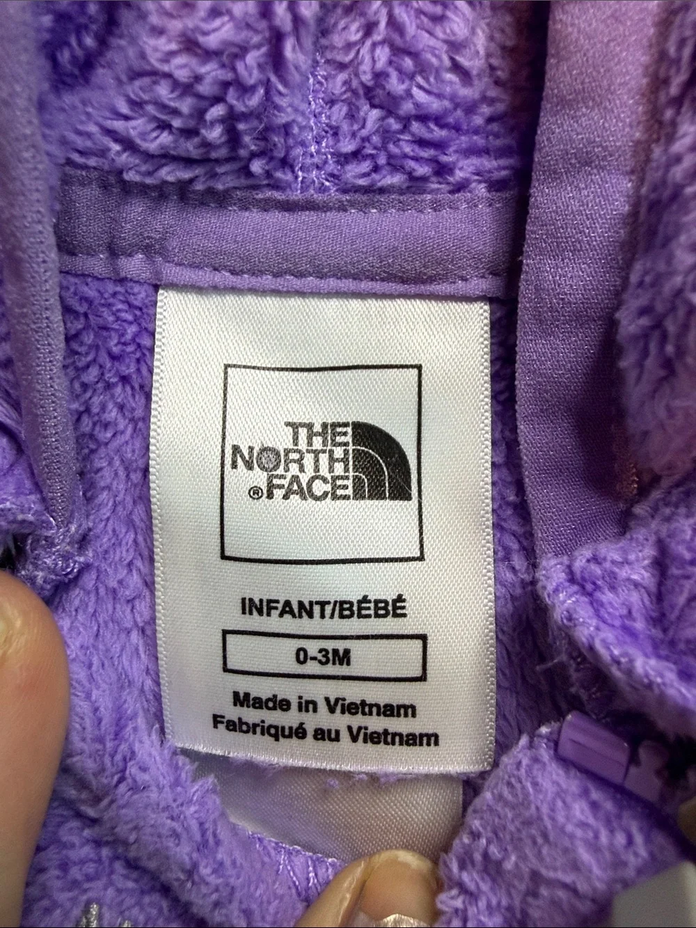 The North Face Purple Fleece Hooded Infant One-Piece Footie